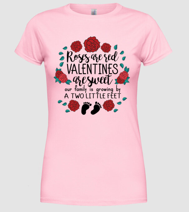Roses are red model roz deschis pe tricou