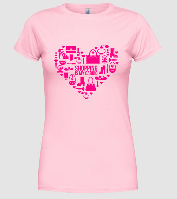 Shopping is my cardio model roz deschis pe tricou