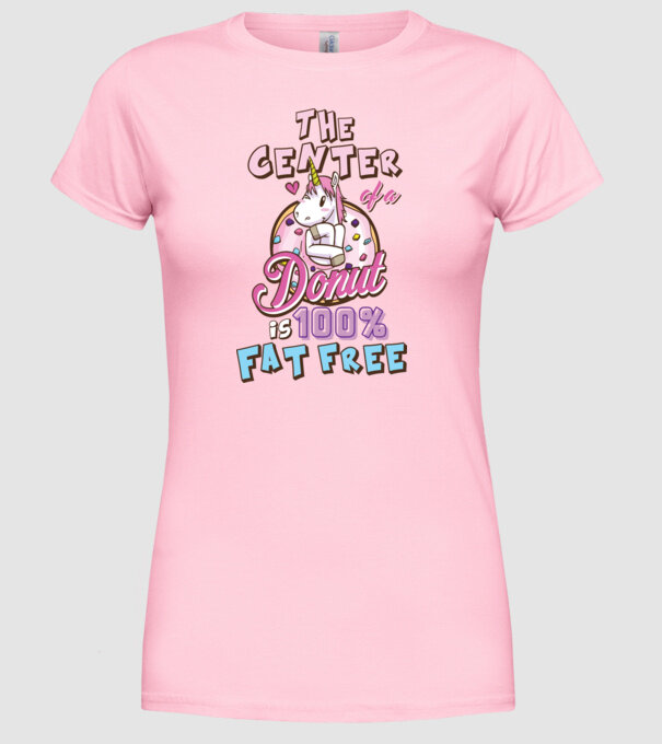 The center of a donut model roz deschis pe tricou
