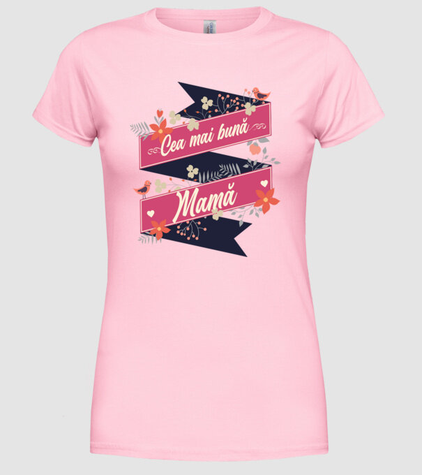 Cea mai bună mamă model roz deschis pe tricou