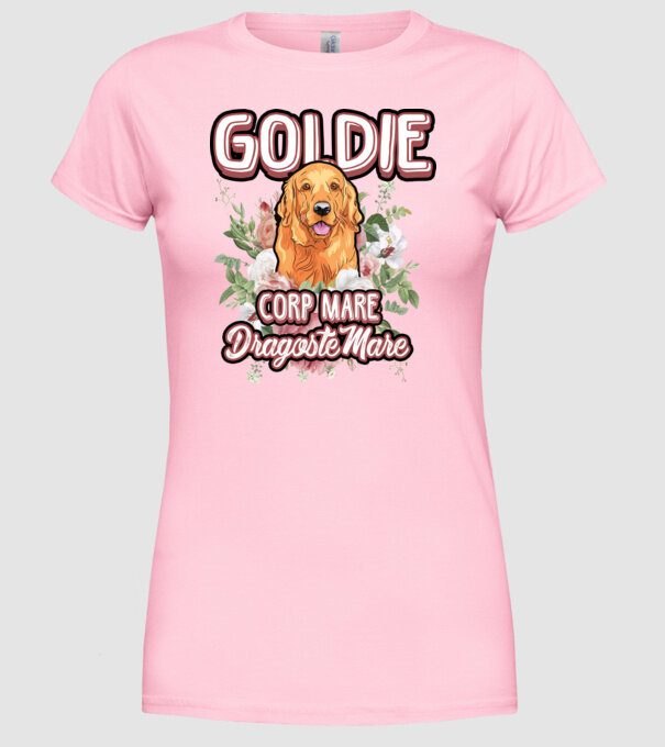 Goldie picioare mici dragoste mare model roz deschis pe tricou