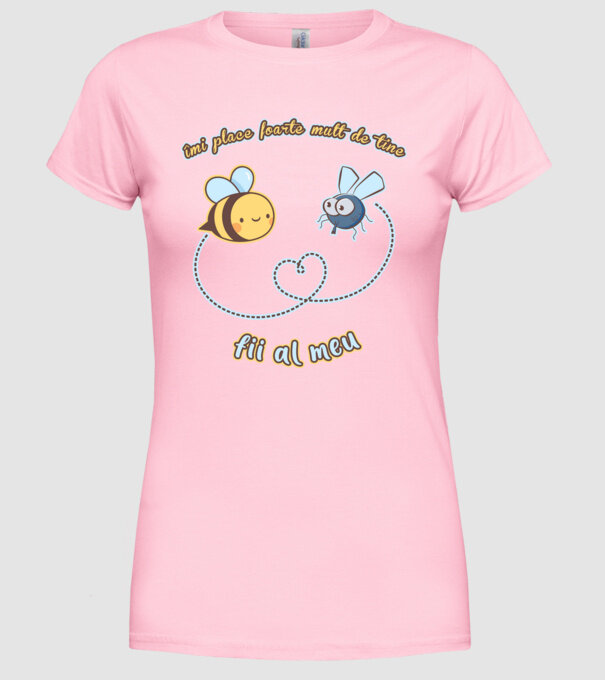 îmi place foarte mult de tine - fii al meu model roz deschis pe tricou