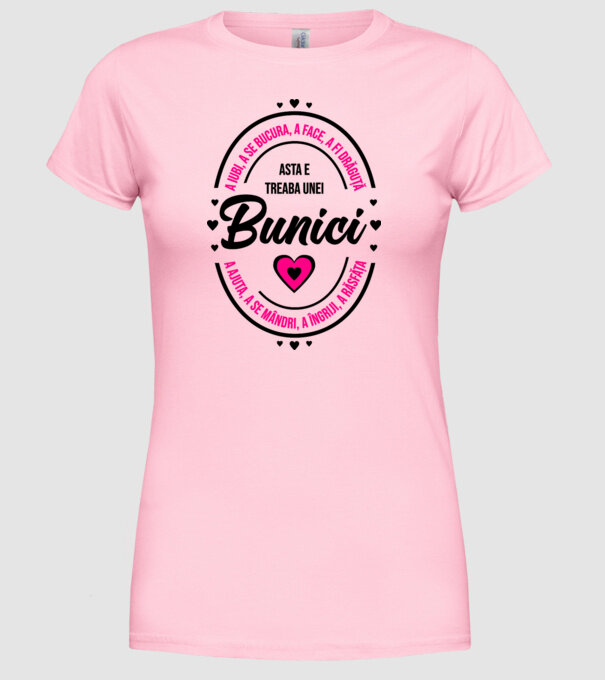 treburile unei bunici model roz deschis pe tricou