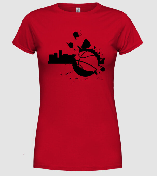basket-1sz model roșu pe tricou
