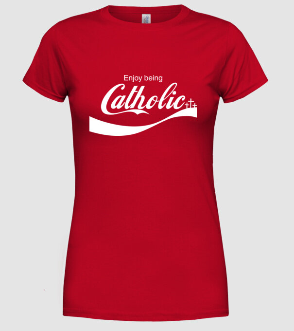 ChatoliCoke model roșu pe tricou