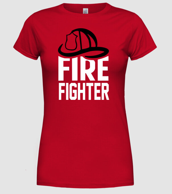 Fire fighter model roșu pe tricou