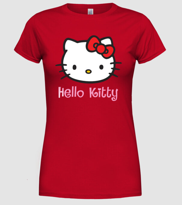 Hello Kitty model roșu pe tricou