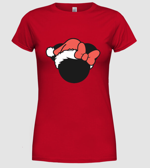 Crăciun Minnie model roșu pe tricou