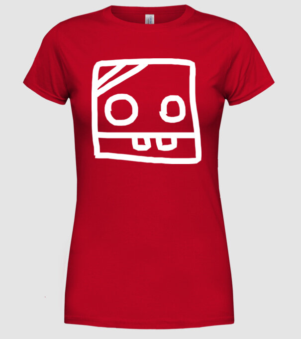 model roșu pe tricou