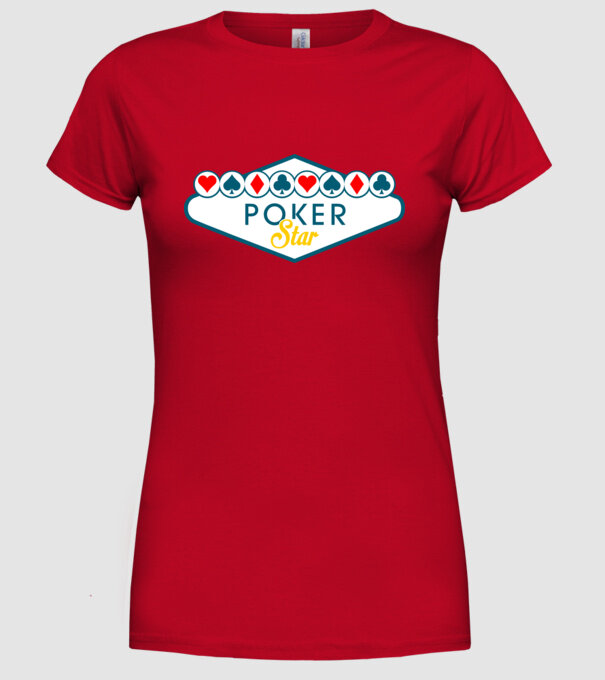 Star Poker model roșu pe tricou