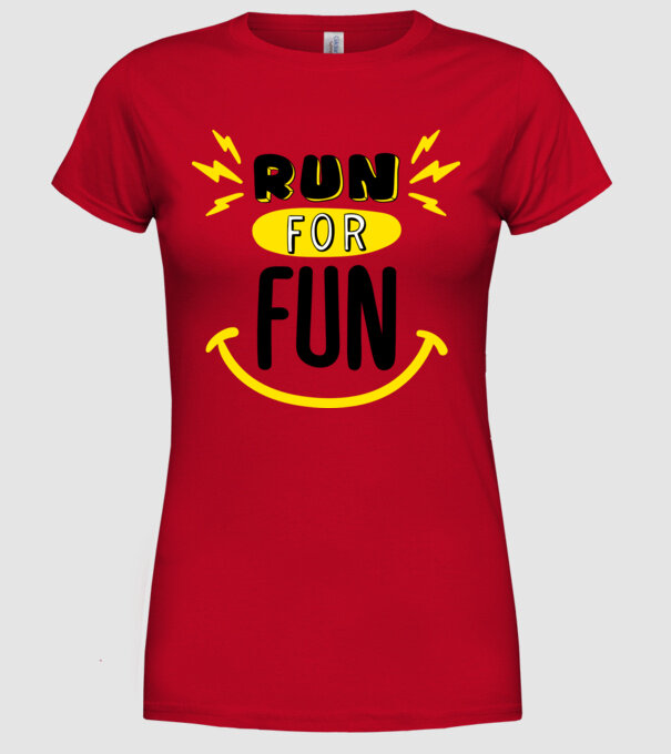 Run for fun model roșu pe tricou