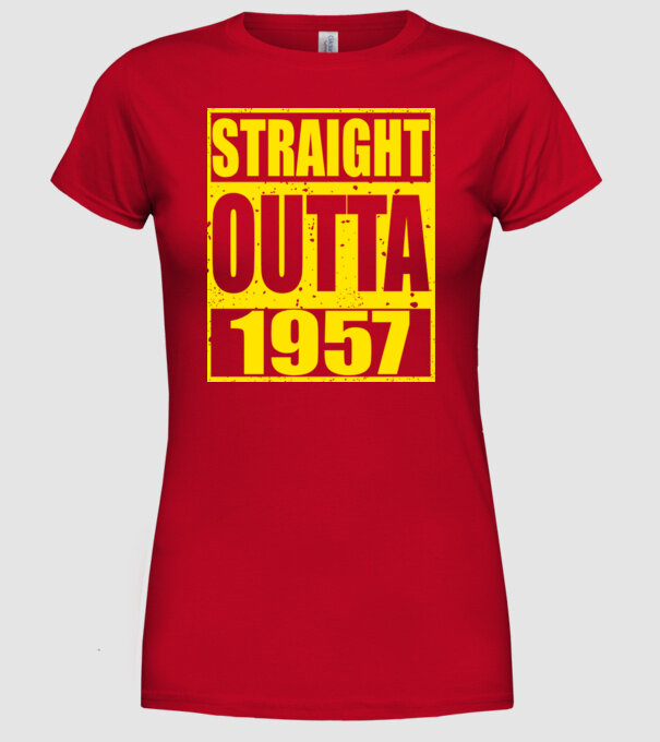 Straight Outta - 1957 model roșu pe tricou
