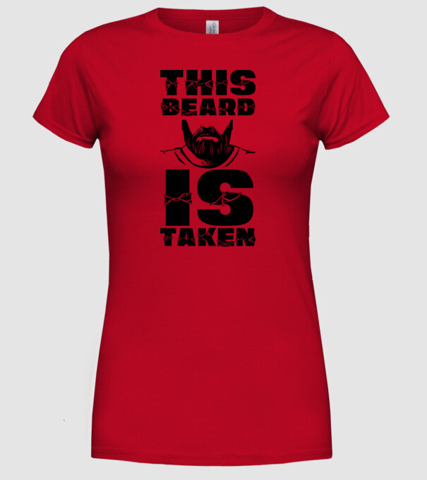 This beard is taken model roșu pe tricou