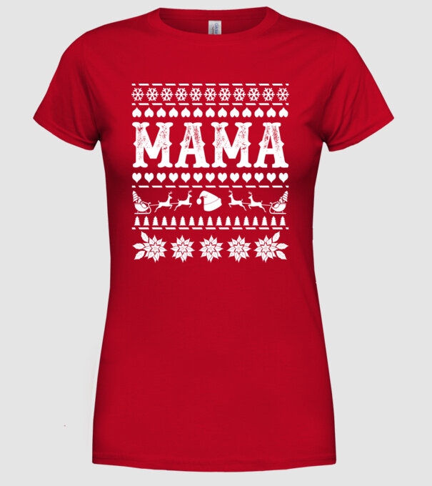 Mama Crăciun model roșu pe tricou