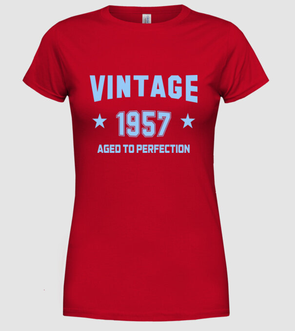 Vintage - 1957 model roșu pe tricou