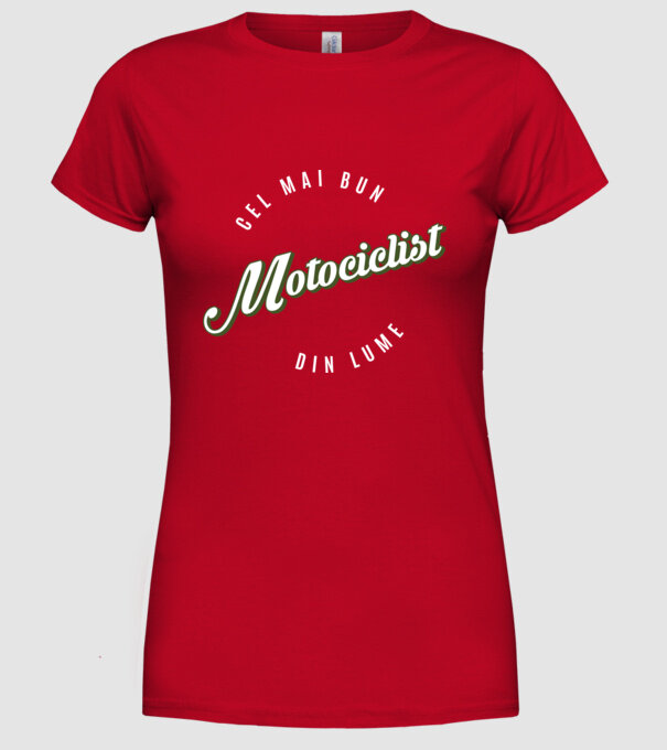 Cel mai bun Motociclist din lume model roșu pe tricou