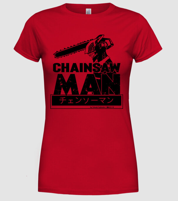 CSM - Chainsaw Man model roșu pe tricou