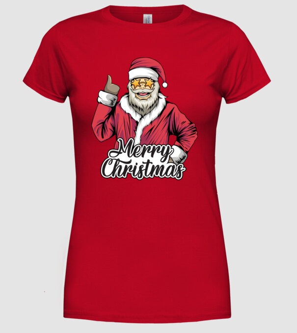 Merry christmas Santa model roșu pe tricou