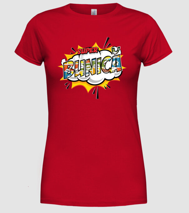 Super Bunică model roșu pe tricou
