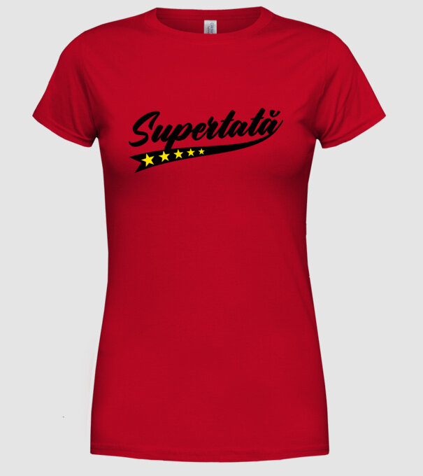 Supertată model roșu pe tricou