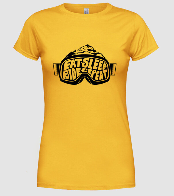 Eat sleep ride repeat model galben pe tricou