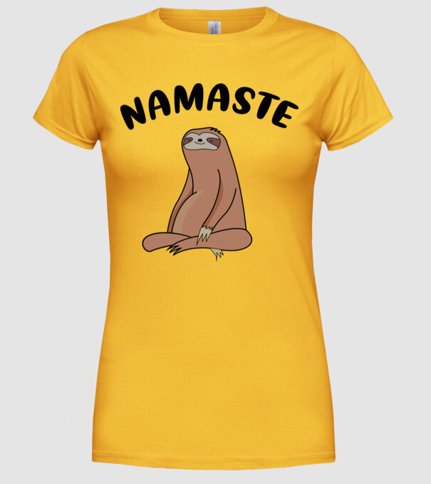 Leneș meditând model galben pe tricou