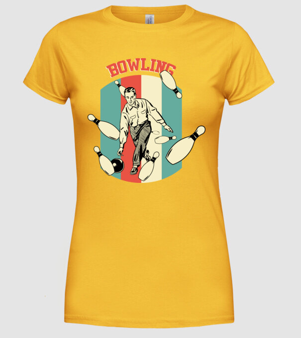 Retro Bowling model galben pe tricou