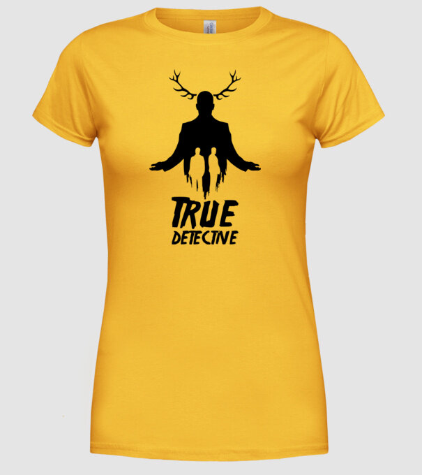 True Detective model galben pe tricou