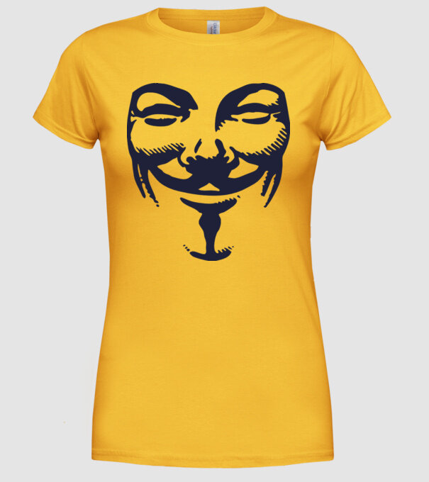 vendetta mask model galben pe tricou