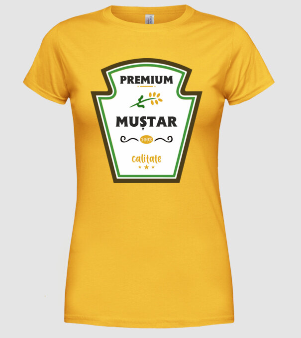 muștar premium - calitate model galben pe tricou