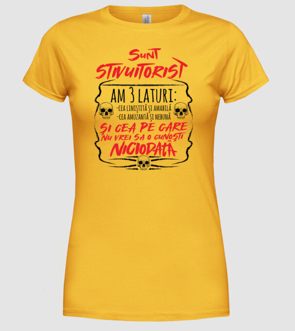 sunt stivuitorist am 3 laturi model galben pe tricou