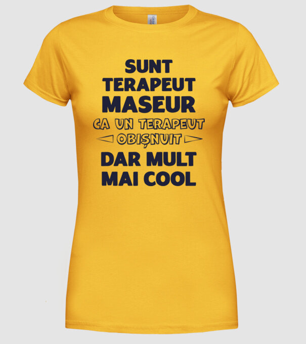 sunt terapeut maseur, ca un terapeut obișnuit, dar mult mai cool model galben pe tricou
