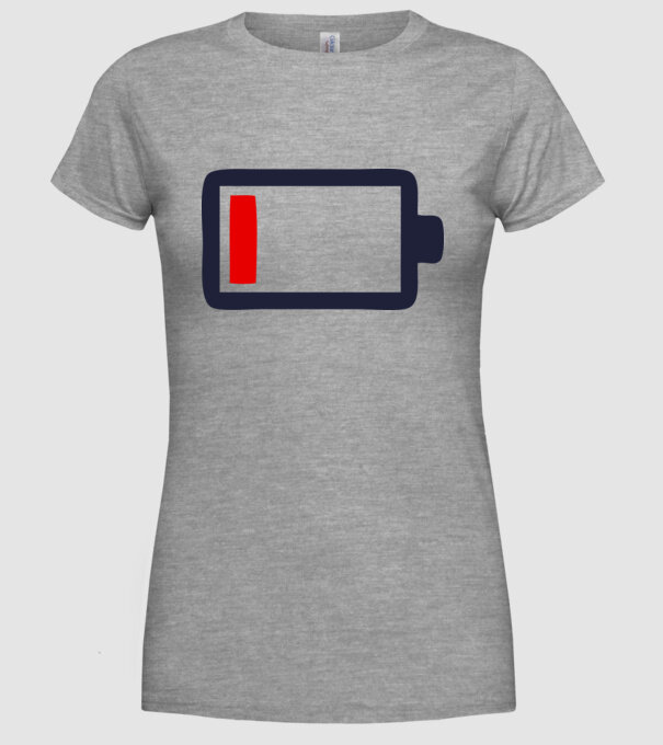 Nivel baterie scăzut model gri pe tricou
