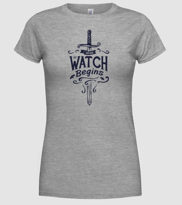 And now my watch begins model gri pe tricou
