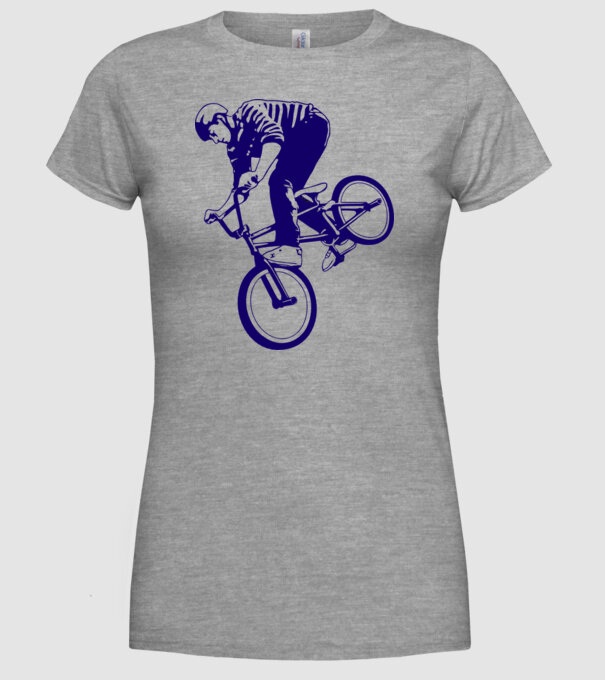 BMX stunt model gri pe tricou