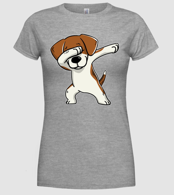 Beagle DAB model gri pe tricou