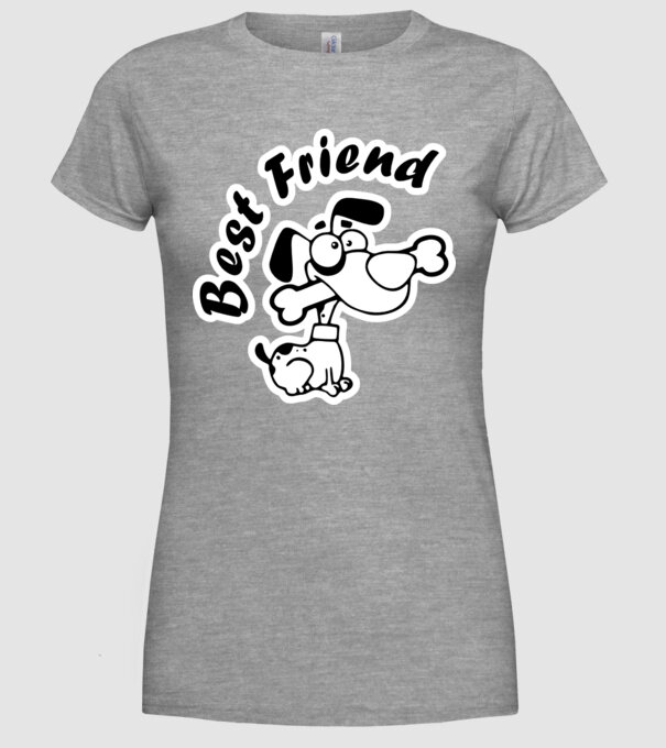 Best Friends model gri pe tricou