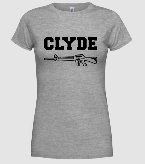 Clyde model gri pe tricou