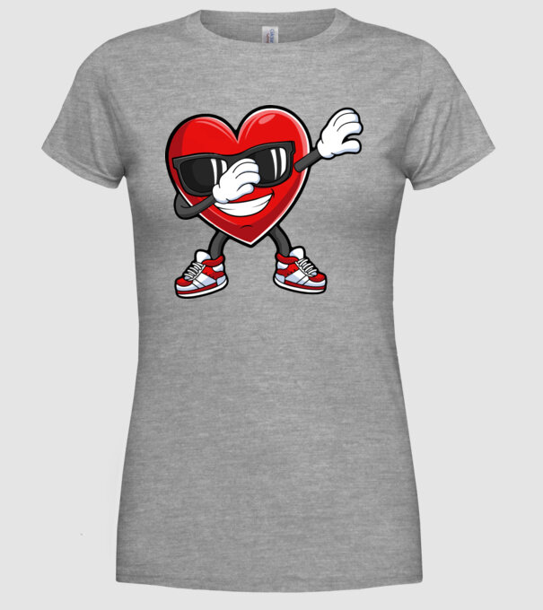 Dab inima model gri pe tricou