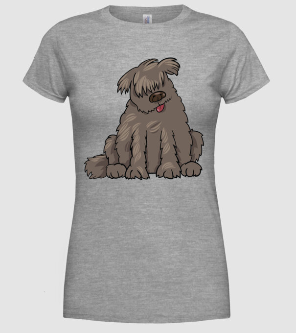 Dog silhouette model gri pe tricou