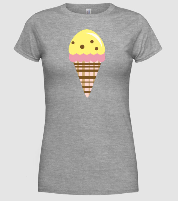 înghețată model gri pe tricou