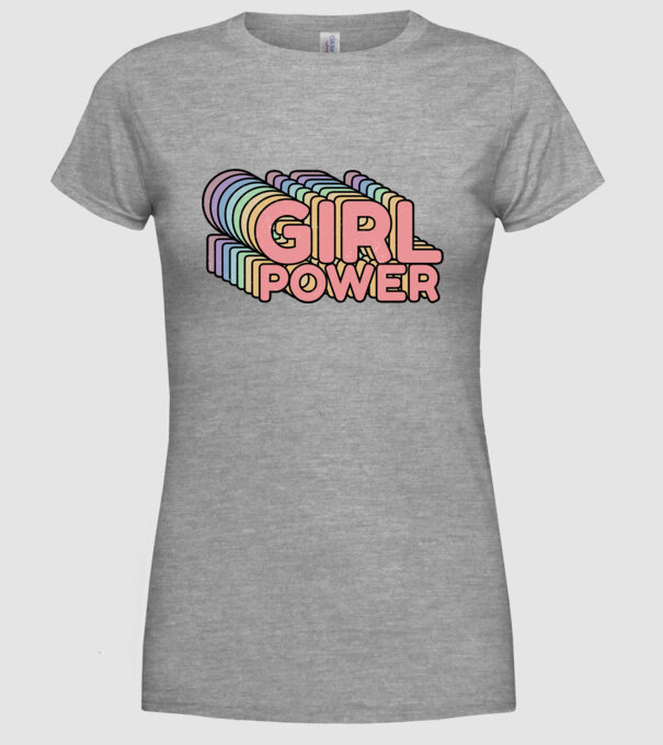 Girl power model gri pe tricou