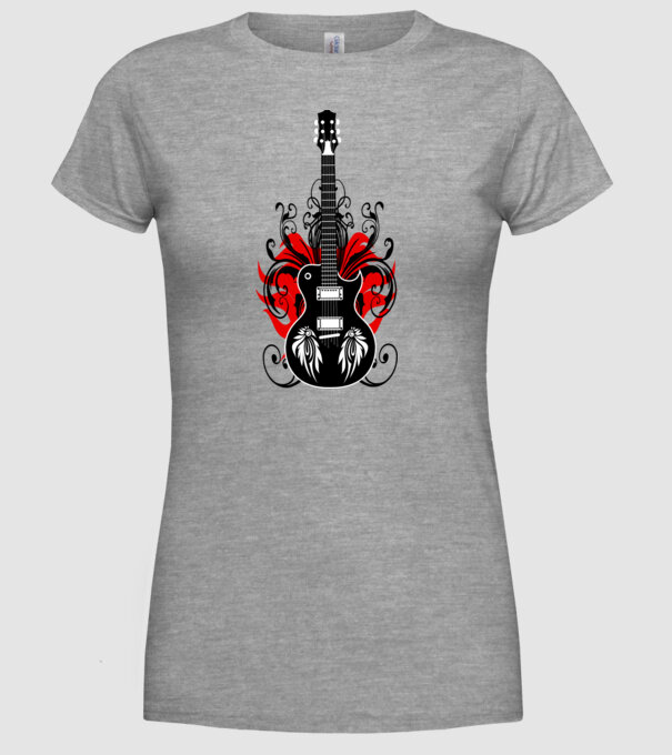 Chitară model gri pe tricou