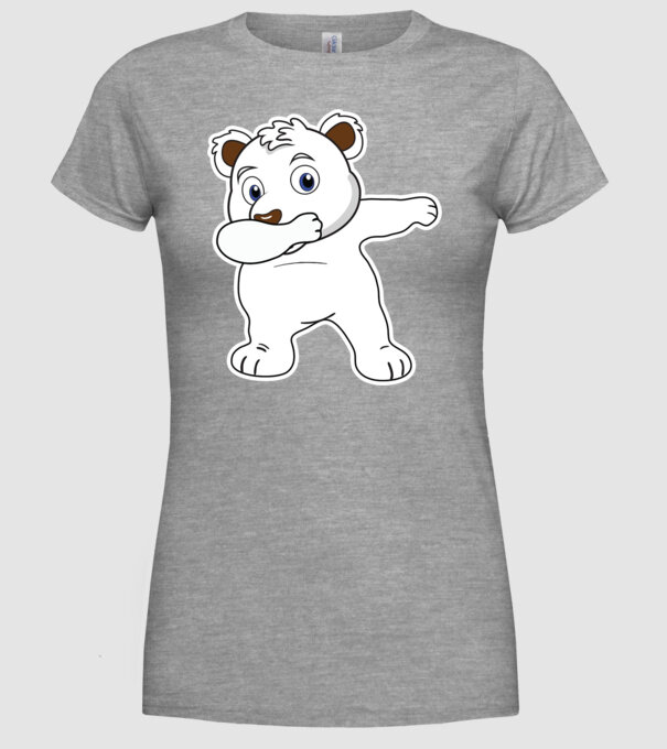Urs polar DAB model gri pe tricou