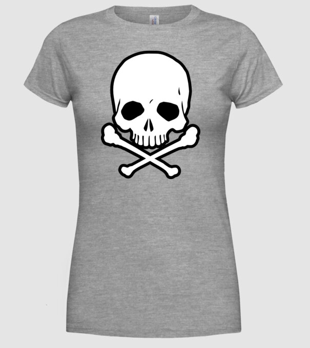 Craniu model gri pe tricou