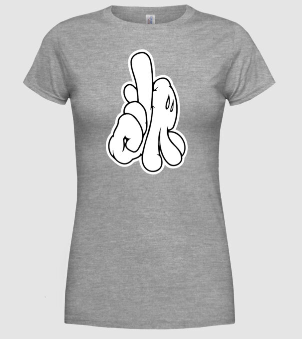 Mâinile lui Mickey model gri pe tricou