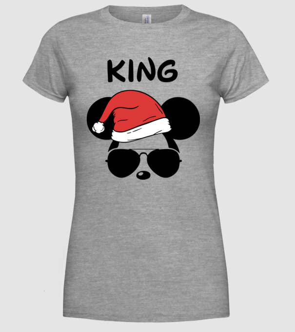 mickey santa king model gri pe tricou