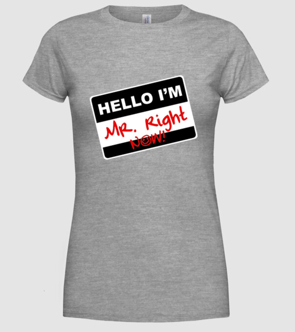 Mr Rigth Now.eps model gri pe tricou