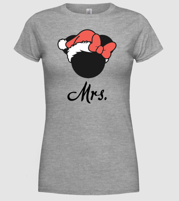 mrs christmas model gri pe tricou