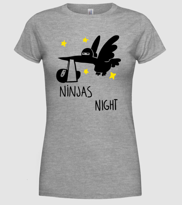 Ninja model gri pe tricou